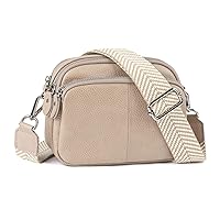 befen Genuine Leather Crossbody Bag Women's Wide Strap, Shoulder Bag Women's Small, Small Handbag for Daily Work, Shopping, Travel