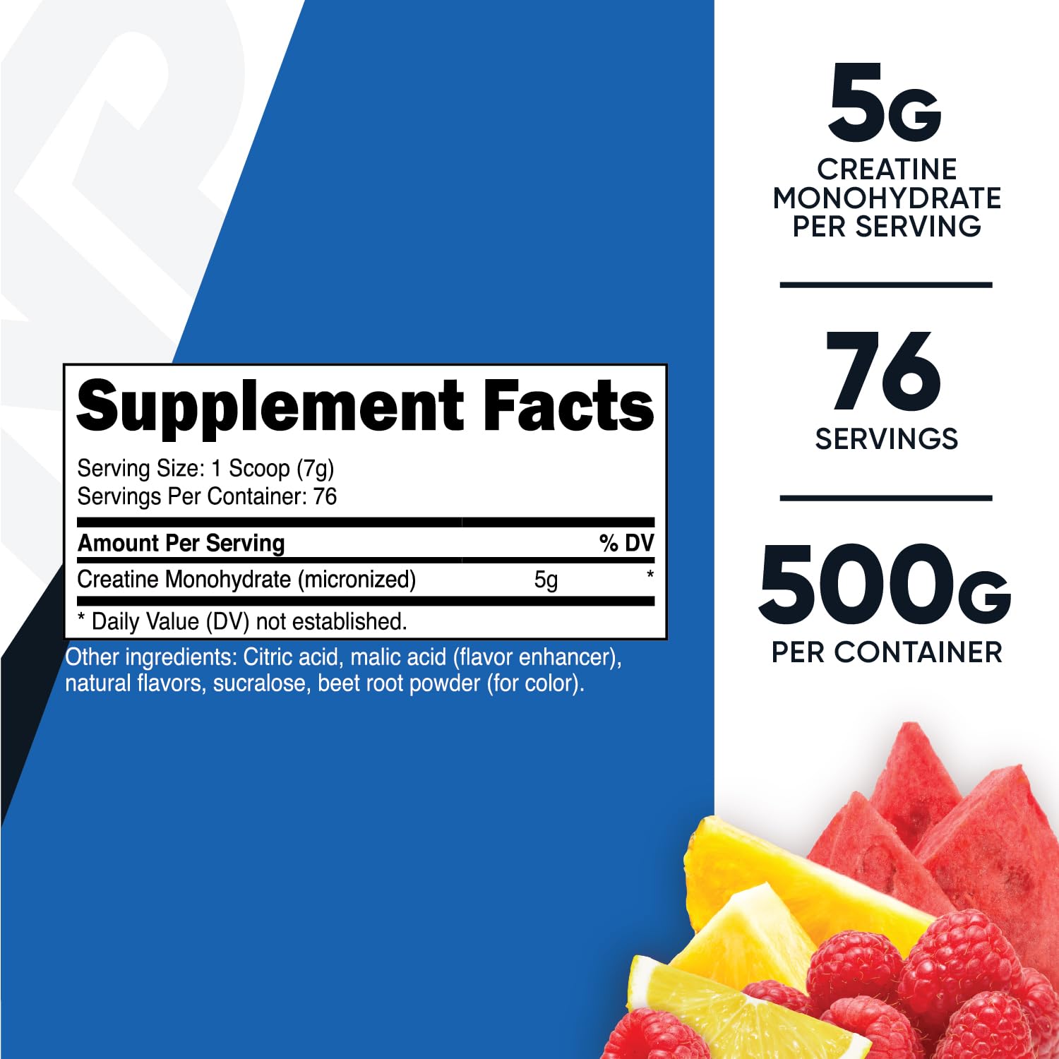 Nutricost Creatine Monohydrate Powder (Fruit Punch, 500 Gram)
