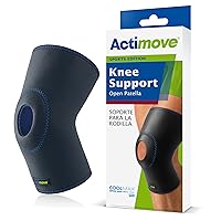 Actimove Sports Edition Knee Support Open Patella with COOLMAX AIR Technology – Sleeve for Pain Management – For Strains, Sprains & Swelling - Left/Right Wear – Navy, Large