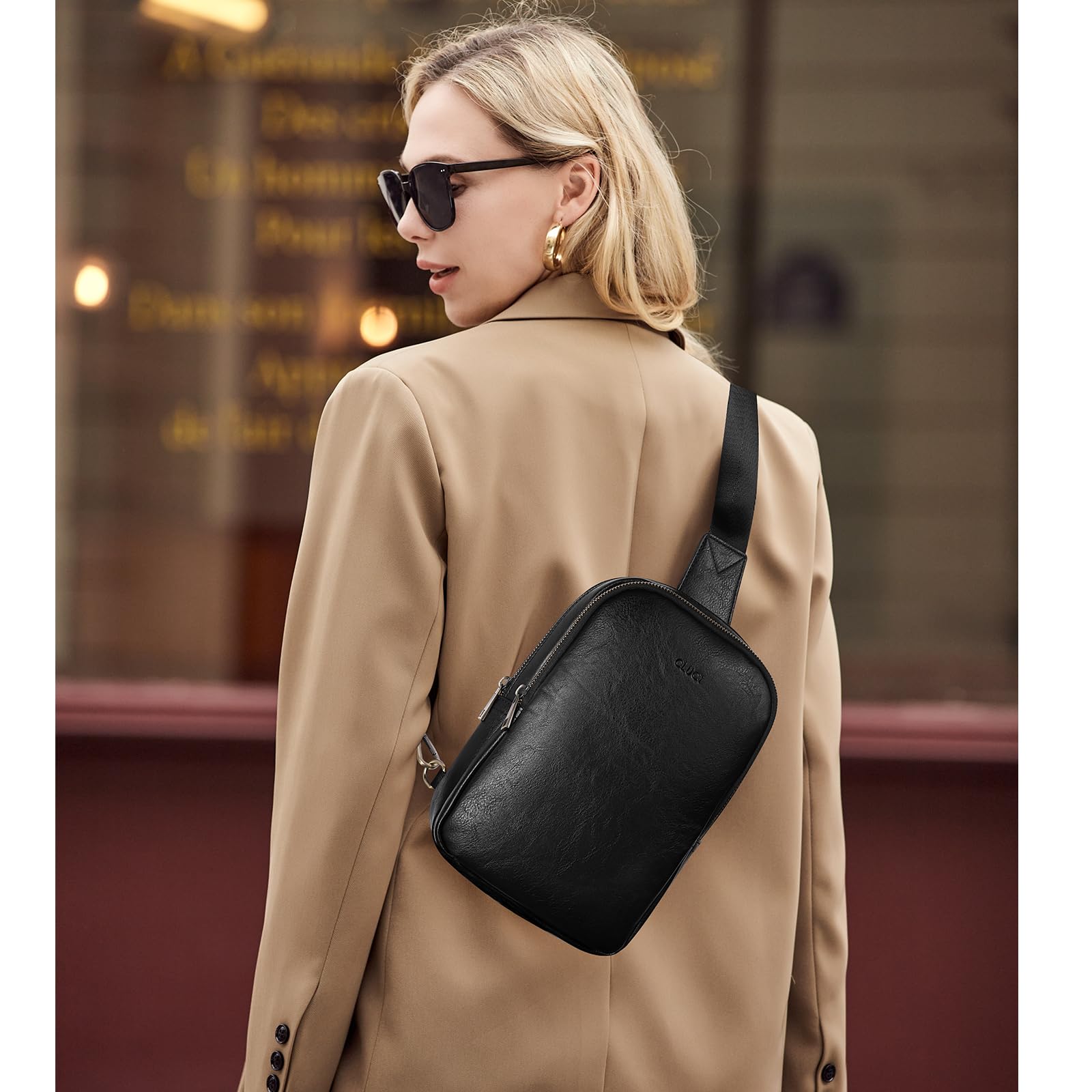 CLUCI Sling Bag for Women Crossbody Purse Large Leather Cross Body Bag Women Sling Backpack for Travel Trendy