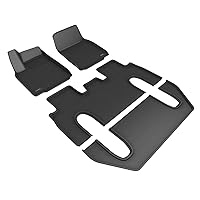 3D MAXpider Custom Fit Kagu Floor Mat (Black) Compatible with Tesla Model X 6 Seat 2022-2024 - Full Set