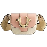 True Religion Women's Crossbody Bag, Mini Flap Adjustable Shoulder Handbag Purse with Horseshoe Logo