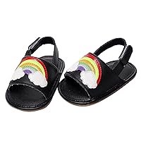 Infant Boys Girls Open Toe Rainbow Shoes First Walkers Shoes Summer Toddler Flat Sandals Boys Slides Size 3