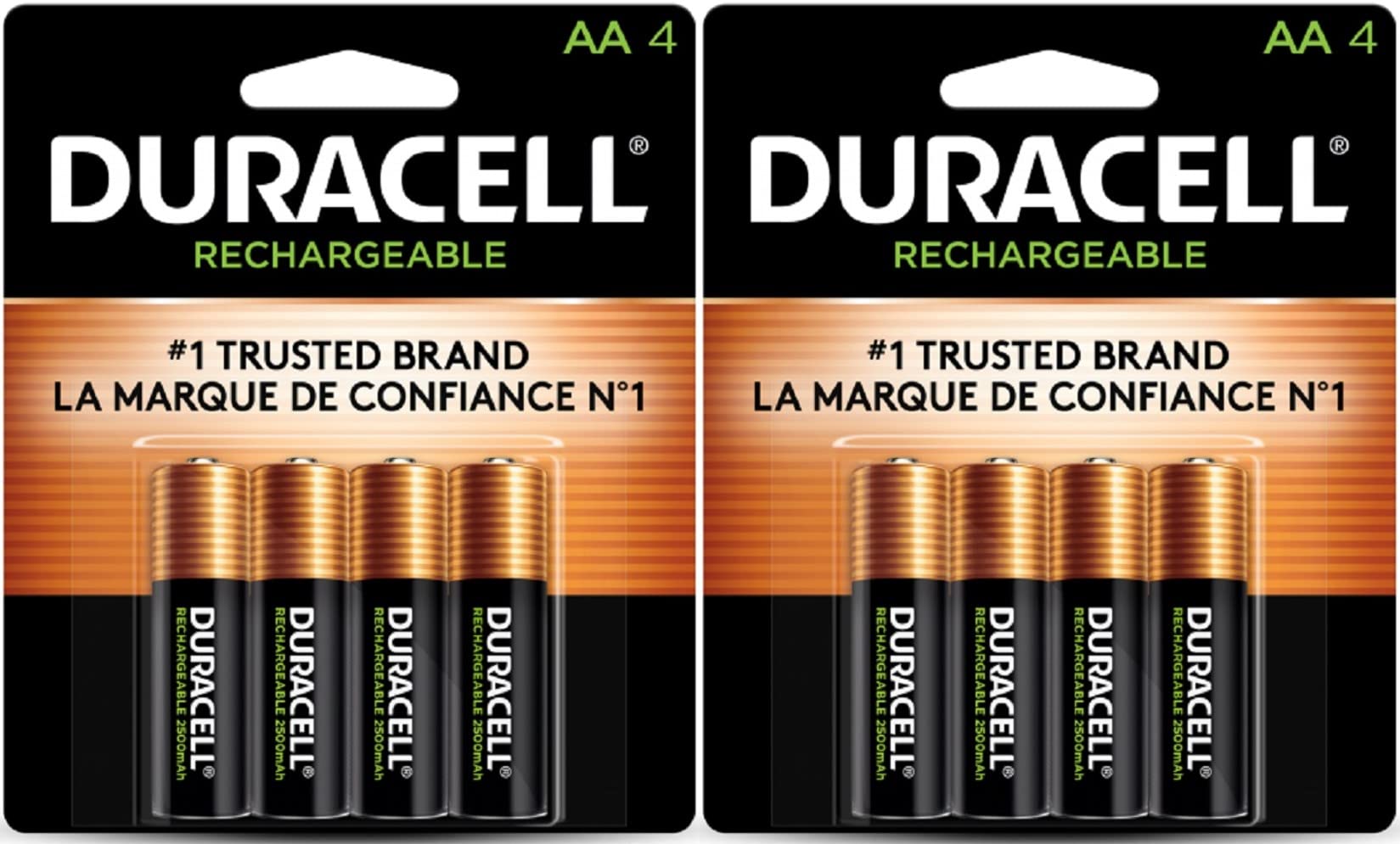 Duracell Rechargeable AA NiMH Batteries, MIGNON/HR6/DC1500, 2450mAh, 8-Count Package