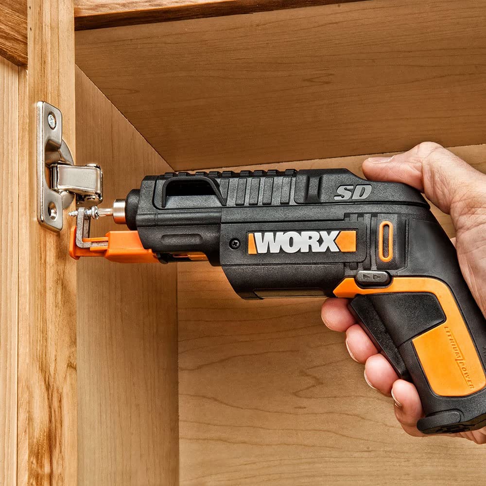 WORX WX255 | 4V Screwdriver | Automatic Bit Change | Screw Adapter | Includes Bit Kit | LED Light | Lightweight and Compact | Screwing Efficiency