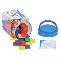 Color Tiles - Mini Jar Set of 100 - Colorful, Plastic Squares - Sorting and Sequencing Activity - Math Manipulative for Kids