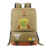 Neymar JR Student Bookbag Football Star Canvas Daypack,PSG Graphic Travel Bag Lightweight Laptop Rucksack for Teen