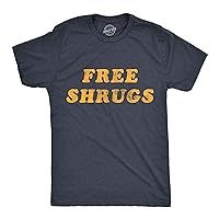 Mens Free Shrugs Tshirt Funny Introvert Hugs Sarcastic Novelty Graphic Tee