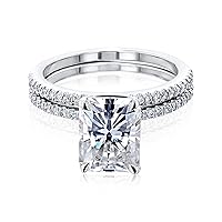 Kobelli 3ct Moissanite Radiant Petite Shank Bridal Set 14K Gold (DEF/VS)