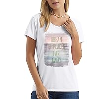 Hanes Women's Short Sleeve V-Neck Graphic T-Shirt