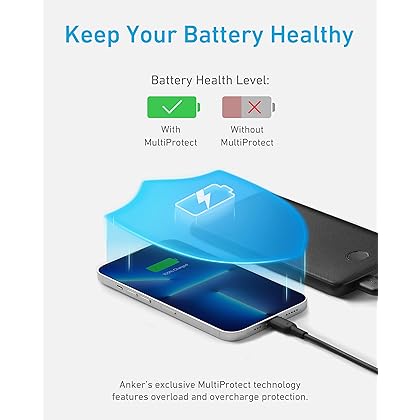 Anker Portable Charger, 313 Power Bank (PowerCore Slim 10K) 10000mAh Battery Pack with USB-C (Input Only) and PowerIQ Charging Technology for iPhone, Samsung Galaxy, and More.