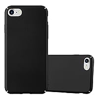 Case Compatible with Apple iPhone 7 / iPhone 7S / iPhone 8 in Metal Black - Shockproof and Scratch Resistent Plastic Hard Cover - Ultra Slim Protective Shell Bumper Back Skin