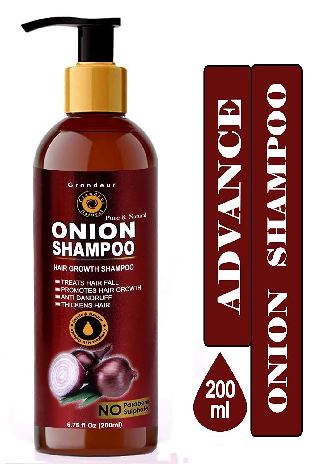 Mua Grandeur Advance Red Onion Hair Growth Shampoo For Hair Growth And Hair  Fall Control With Onion Oil, Amla, Methi, Shikakai, Nagarmotha, Brahmi,  Aloe Vera With 15 Natural Herbs & Ingredients. 200ml