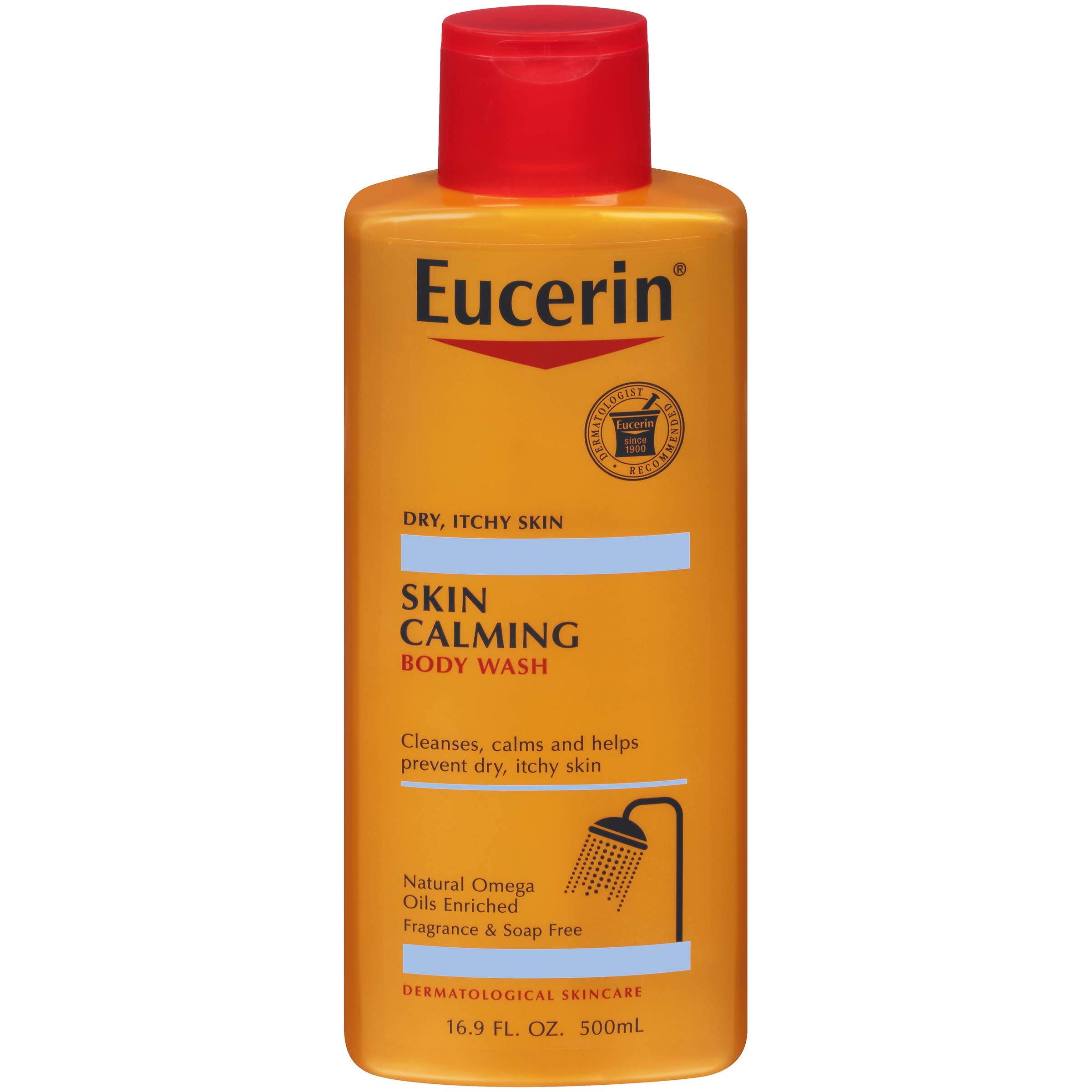 Eucerin Skin Calming Body Wash - Cleanses and Calms to Help Prevent Dry, Itchy Skin - 16.9 fl. oz. Bottle