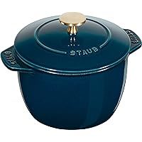 Staub 1023918 La Cocotte de Gohan Lamale M, 6.3 inches (16 cm), Brass Knob, Rice Pot, Rice Cooking, 2 Cups, Cast Enameled Pot, Induction Compatible, Rice Cooker, Authentic Japanese Product with Serial Number