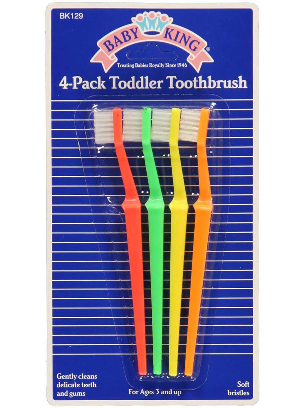 Baby King Toddler Toothbrushes, Yellow Multi, One Size, 1 Count