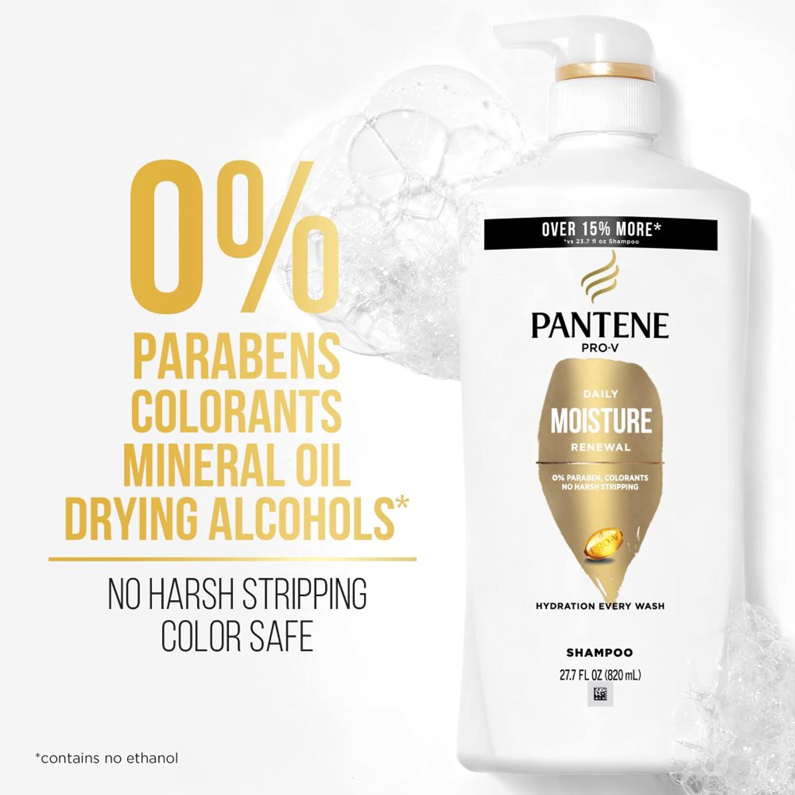Pantene Shampoo Twin Pack with Hair Treament, Daily Moisture Renewal for Dry Hair, Safe for Color-Treated Hair