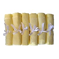 Soft Face Cloths for Newborn, Absorbent Bath Face Towels, Baby Wipes, Burp Cloths or Face Towels, 6-Pack, Yellow