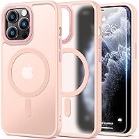 for iPhone 13 Pro Case with Screen Protector - Compatible with MagSafe, 21ft Military-Grade Drop Tested,Strong Magnetic Shockproof Slim Fit Translucent Matte Cover - Pink