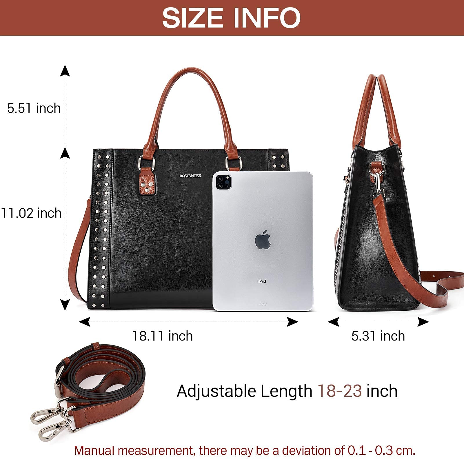 BOSTANTEN Women Leather Handbags Satchel Purses Satchel Shoulder Bag Bundle with Women Leather Wallet RFID Blocking Small Bifold Wallet