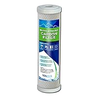Block Activated Carbon Coconut Shell Water Filter Cartridge 5 Micron for RO & Standard 10â€ Housing WELL-MATCHED with WFPFC8002, WFPFC9001, WHCF-WHWC, WHEF-WHWC, FXWTC, SCWH-5