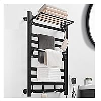 Towel Warmers, Bathroom Heated Towel Rack with Timer Towel Warmer,Heating Panel Fast Heated Towel Rail Polished Bathroom Pools Kitchen/Black