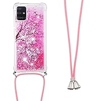 IVY Galaxy A51 4G Fashion Quicksand with Reinforced Corner and Drop Protection and Liquid Flow Design for Samsung Galaxy A51 4G Case - Plum Blossom