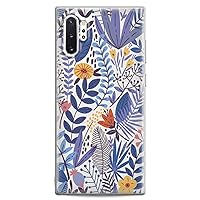 Case Compatible with Samsung S24 S23 S22 Plus S21 FE Ultra S20+ S10 Note 20 S10e S9 Cute Abstract Colorful Fern Clear Design Tropical Wild Leaves Flexible Silicone Slim fit Print Flowers Blue