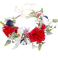 Floral Crown Rose Floral Headband Hair Wreath Flower Headpiece Halo Boho Party Prom Wedding Photos