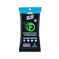 FunkAway Extreme Odor Eliminating Closet Sachet 8-Pack, Odor Absorbing Packet Ideal for Closets, Drawers, Hampers, Attics and Storage Spaces, Fresh Smell for Up to 90 Days (Pack of 8)