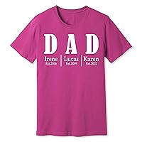 Father's Day Dad Shirt Custom Name and Year Mens T-Shirt