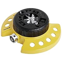 Dramm ColorStorm 9-Pattern Premium Turret Sprinkler With Heavy Duty Metal Base - Yellow #15023
