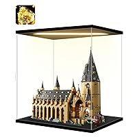 Acrylic Display Case for Collectibles Clear Acrylic Boxes for Display Figures Castle Toy Memoribilia Building Set 75954 Display Case Decoration Box(Black-Solid Yellow; 13.8*9.8*15.7 inch)