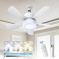 Socket Fan Light, Small Ceiling Fan with Light and Remote, Fan Light Bulb of 3 Adjustable Light Modes/Fan Speeds, Screw in Socket Fan Light with Remote for Bedroom, Kitchen, Living Room-E26/E27 Base