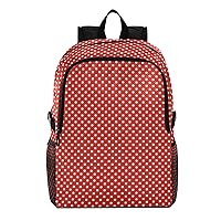 ALAZA White Polka Dots on White Lightweight Backpack for Daily Shopping Travel