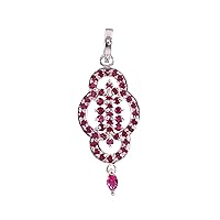 925 Sterling Silver Necklace For Women And Girls , 0.92 Ctw Ruby Necklace , Daily Wear Necklace