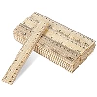 144 Packs 6 Inch Wooden Rulers Double Sided Pine Wood School Ruler Measuring for Home, Student, Office Use, 2 Scale, 15 cm