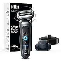 Braun Electric Shaver for Men, Series 7 7127cs, Wet & Dry Shave, Turbo & Gentle Shaving Modes, Waterproof Foil Shaver, Engineered in Germany, with Beard Trimmer, Charging Stand, Space Grey