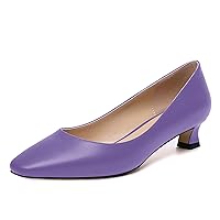 Womens Square Toe Solid Matte Office Casual Slip On Kitten Low Heel Pumps Shoes 1.5 Inch