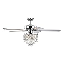 Warehouse of Tiffany CFL-8458REMO/CH Jay 52-Inch 5-Blade 3-Light Silver Ceiling Fan