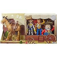 Mattel Disney and Pixar Toy Story Set of 4 Action Figures with Woody, Jessie, Bullseye & Stinky Pete, Woody's Roundup, 7-in Scale