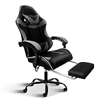 Gaming Chair with Footrest, Big and Tall Gamer Chair, Racing Style Adjustable Swivel Office Chair, Ergonomic Video Game Chairs with Headrest and Lumbar Support