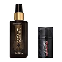 Sebastian Professional Dark Oil & Microweb Fiber, Lightweight Hair Oil with Flexible Texturizing Spray