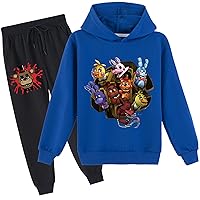 Kid Graphic Pullover Hoodie and Sweatpants Set,2 Piece Outfits Cotton Long Sleeve Sweatshirts for Boys Girls
