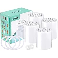 4 Pc Luxau 20 Stage Shower Filter Replacement Cartridge, Shower Head Filter Refill, for Hard Water Chlorine Heavy Metal Impurity, Improve Skin Hair, Fit Any Similar Design Shower Water Filter