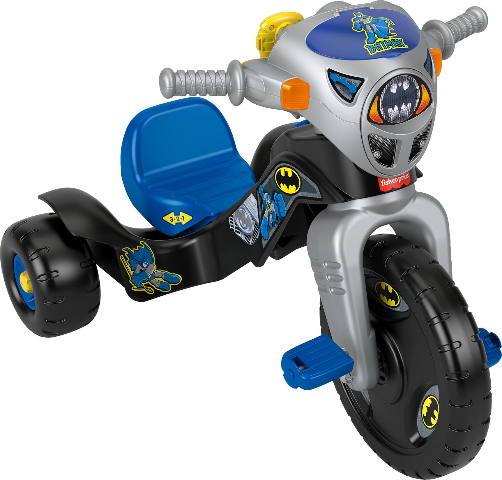 Fisher-Price DC Super Friends Batman Toddler Tricycle Ride-On Preschool Toy, Lights & Sounds Trike with Adjustable Seat, Ages 2+ ​