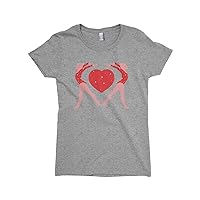 Threadrock Big Girls' Gymnastics Gymnast Heart Love Fitted T-Shirt