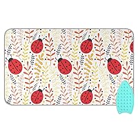 Ladybug Ironing Mat Portable Ironing Pad Blanket for Table Top Heat Resistant Ironing Board Cover with Silicone Pad for Washer Dryer Travel Iron Board Alternative Cover, 47.2x27.6in