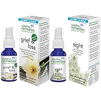 Siddha Remedies Grief & Loss and Sight Homeopathic Oral Sprays for Sadness, Despair, & Blurry Eyes with Flower Essences for Releasing Stress in Your Body