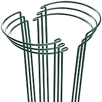 HiGift Plant Support Stakes, 6 Pack Metal Peony Cages and Supports, Garden Stakes Plant Support Cage, Large Plant Support Ring for Outdoor Indoor Plant Peony Tomato Rose Flowers Vine (10
